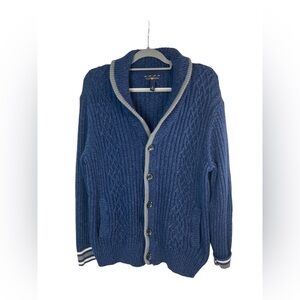 Club Room men’s shawl neck blue grandpa cardigan sweater size‎ large